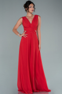Red Chiffon Invitation Dress ABT075