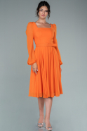 Midi Orange Chiffon Invitation Dress ABK1441
