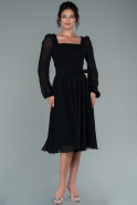 Midi Black Chiffon Invitation Dress ABK1441