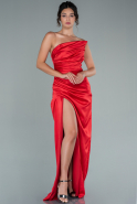 Long Red Satin Engagement Dress ABU2460