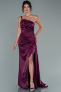 Long Cherry Colored Satin Prom Gown ABU2462