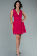 Short Fuchsia Chiffon Invitation Dress ABK1443