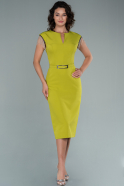 Pistachio Green Midi Invitation Dress ABK1390