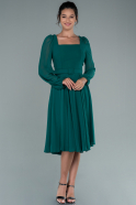 Midi Emerald Green Chiffon Invitation Dress ABK1441
