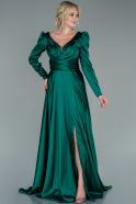 Long Emerald Green Satin Evening Dress ABU2470