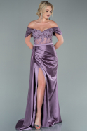 Lavender Long Satin Evening Dress ABU3818