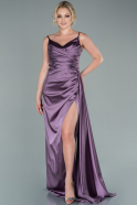 Lavender Long Satin Prom Gown ABU2273
