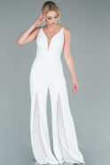 Long White Chiffon Night Dress ABT074