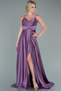 Long Lavender Satin Prom Gown ABU2476