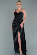 Long Black Satin Evening Dress ABU2477