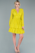 Short Pistachio Green Chiffon Invitation Dress ABK1450