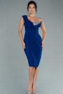 Short Sax Blue Invitation Dress ABK1455