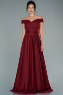 Burgundy Long Evening Dress ABU020