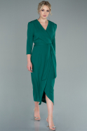 Emerald Green Front Short Back Long Evening Dress ABO047