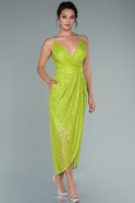 Midi Pistachio Green Scaly Invitation Dress ABK1463