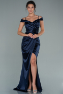Long Navy Blue Mermaid Prom Dress ABU2489