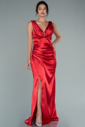 Long Red Satin Evening Dress ABU2490