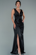 Long Black Satin Evening Dress ABU2490