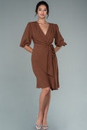 Short Brown Invitation Dress ABK1465