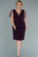Short Dark Purple Plus Size Evening Dress ABK1466