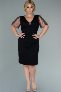 Short Black Plus Size Evening Dress ABK1466