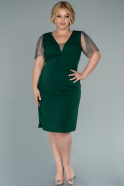 Short Emerald Green Plus Size Evening Dress ABK1466