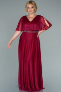 Long Burgundy Plus Size Evening Dress ABU2499