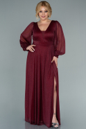 Long Burgundy Plus Size Evening Dress ABU2500