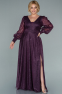 Long Purple Plus Size Evening Dress ABU2500