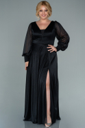 Long Black Plus Size Evening Dress ABU2500