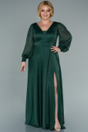 Long Emerald Green Plus Size Evening Dress ABU2500