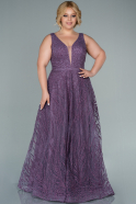 Long Lavender Plus Size Evening Dress ABU2501