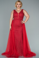 Long Red Plus Size Evening Dress ABU2395