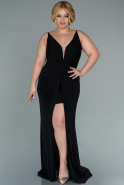 Long Black Plus Size Evening Dress ABU2502