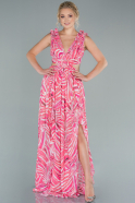 Long Pink Chiffon Prom Gown ABU2507