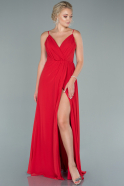 Long Red Satin Evening Dress ABU2494