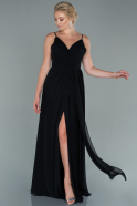 Long Black Satin Evening Dress ABU2494