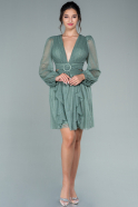 Olive Drab Short Invitation Dress ABK1383