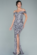 Long Grey Scaly Mermaid Prom Dress ABU2524