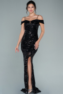 Long Black Scaly Mermaid Prom Dress ABU2524