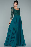 Emerald Green Long Chiffon Evening Dress ABU2404