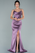 Long Lavender Satin Prom Gown ABU1938