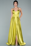 Long Pistachio Green Satin Evening Dress ABU2714