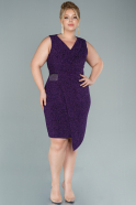 Short Purple Plus Size Evening Dress ABK1473