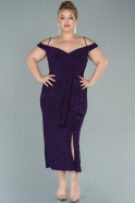 Midi Purple Plus Size Evening Dress ABK1474