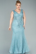 Long Mint Dantelle Plus Size Evening Dress ABU2513