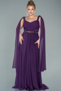 Long Plum Chiffon Plus Size Evening Dress ABU2534
