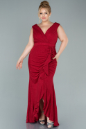 Long Red Plus Size Evening Dress ABU2535
