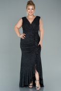Long Black Plus Size Evening Dress ABU2535