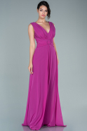 Fuchsia Chiffon Invitation Dress ABT075